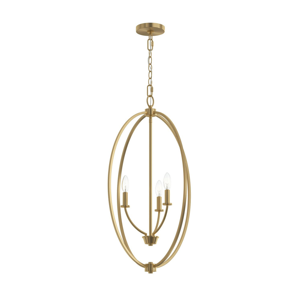 Progress Canada - Three Light Foyer Pendant - Jheni - Brushed Gold- Union Lighting Luminaires Decor