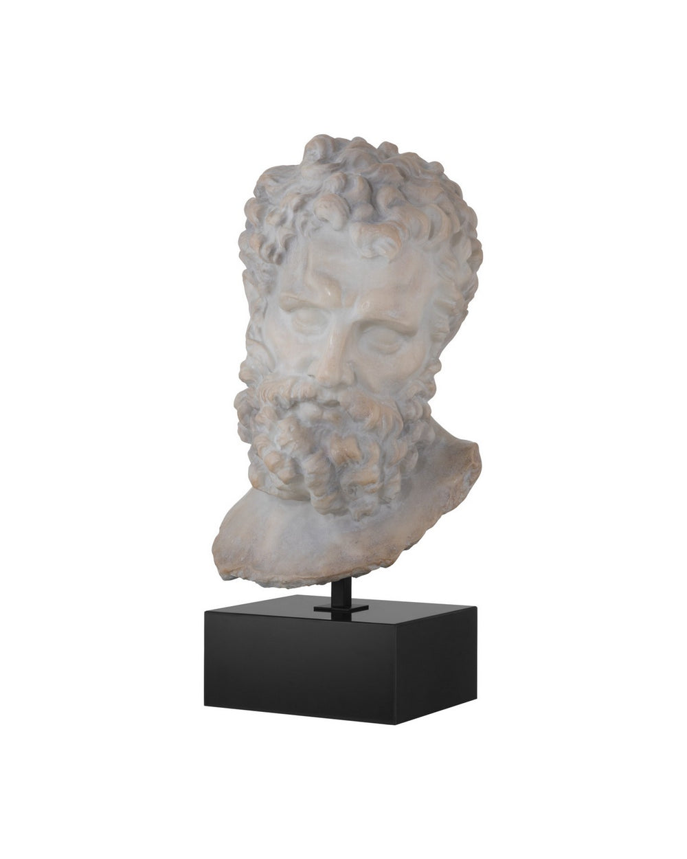 Currey and Company - Head on Metal Stand - Hercules - Antique Off-White / Black- Union Lighting Luminaires Decor