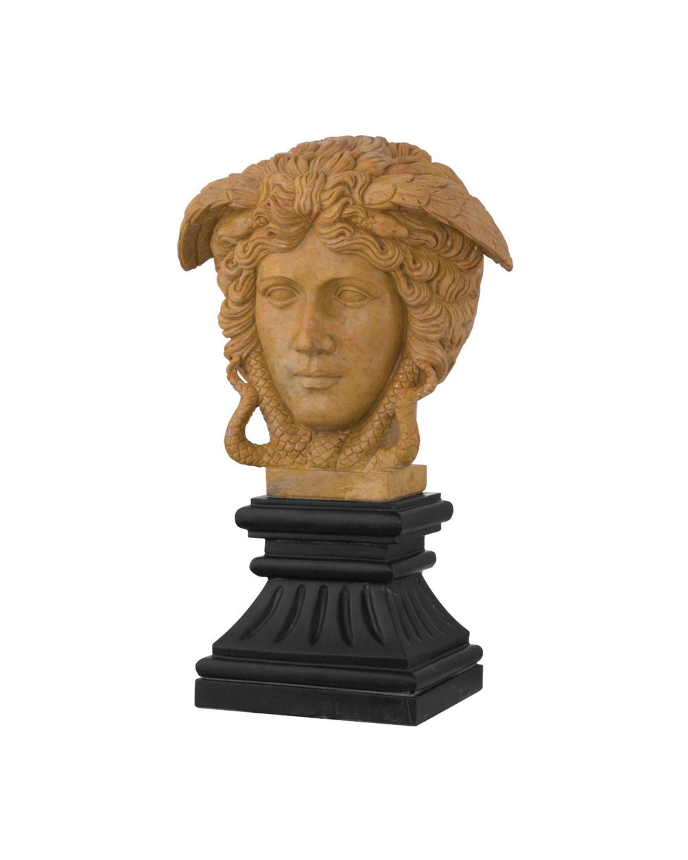 Currey and Company - Head on Metal Plinth - Hypnos - Light Coral / Black- Union Lighting Luminaires Decor