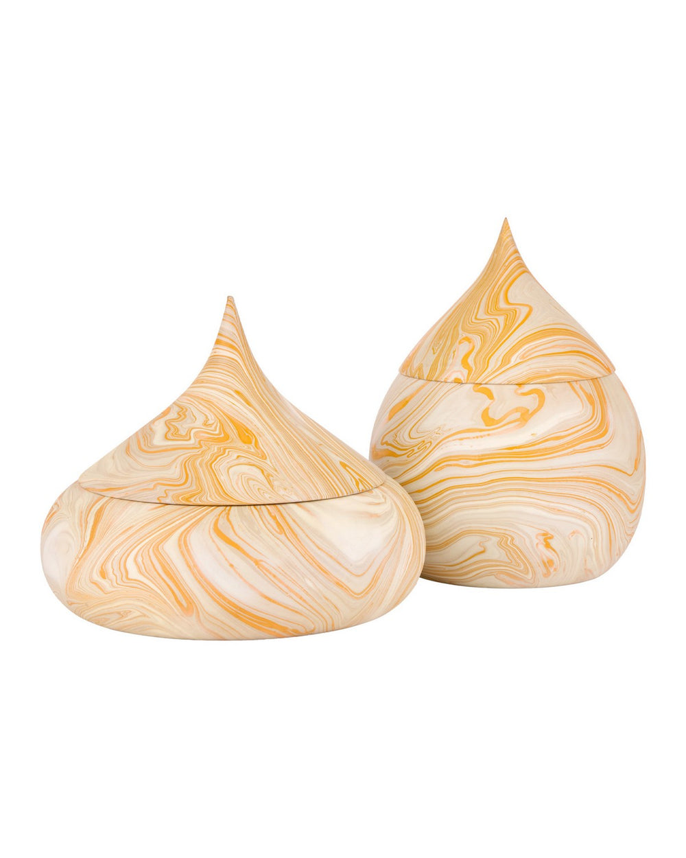 Currey and Company - Box Set of 2 - Anasi - Marbleized Yellow- Union Lighting Luminaires Decor
