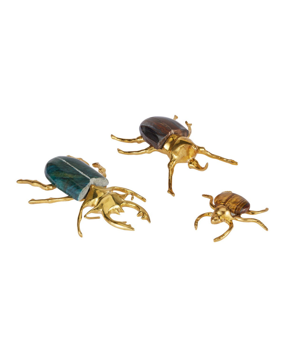 Currey and Company - Colony Set of 3 - Beetle - Polished Brass / Natural- Union Lighting Luminaires Decor