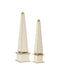 Currey and Company - Obelisk Set of 2 - Daphne - Ivory / Gold- Union Lighting Luminaires Decor
