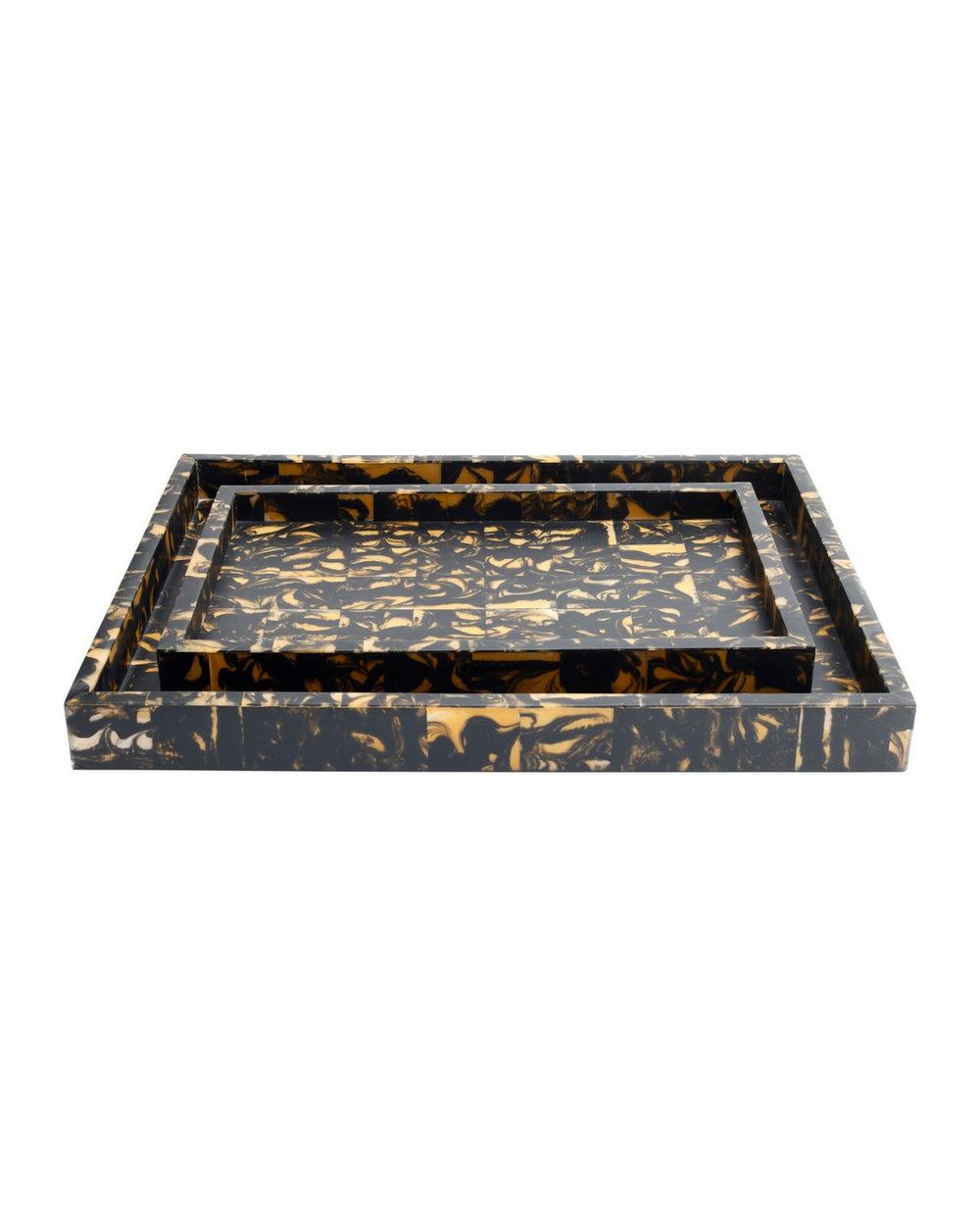 Currey and Company - Tray Set of 2 - Thrace - Black / Yellow- Union Lighting Luminaires Decor