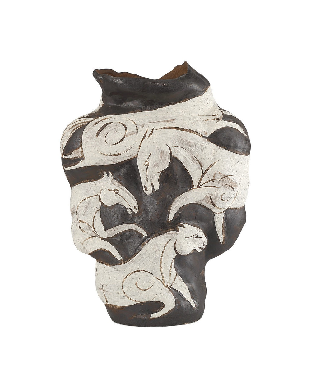 Currey and Company - Vase - Galliard - White / Brown- Union Lighting Luminaires Decor