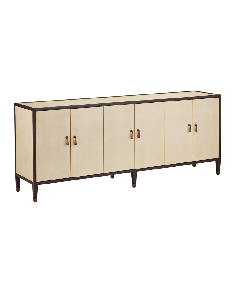 Currey and Company - Credenza - Evie - Ivory / Dark Walnut / Brass- Union Lighting Luminaires Decor