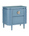 Currey and Company - Nightstand - Briallen - Lacquered Blue Linen / Polished Nickel- Union Lighting Luminaires Decor
