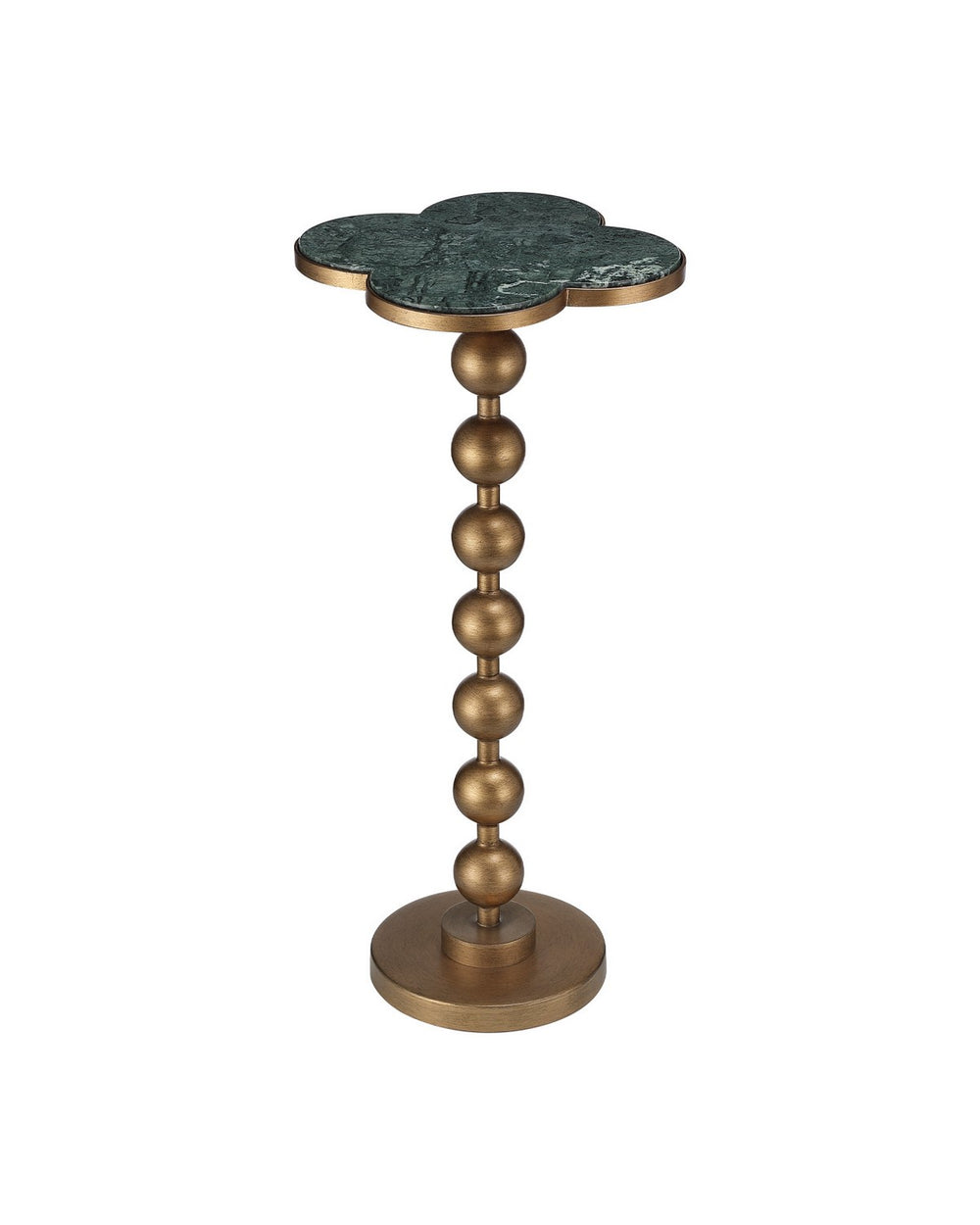 Currey and Company - Accent Table - Quatrefoil - Green / Brass- Union Lighting Luminaires Decor