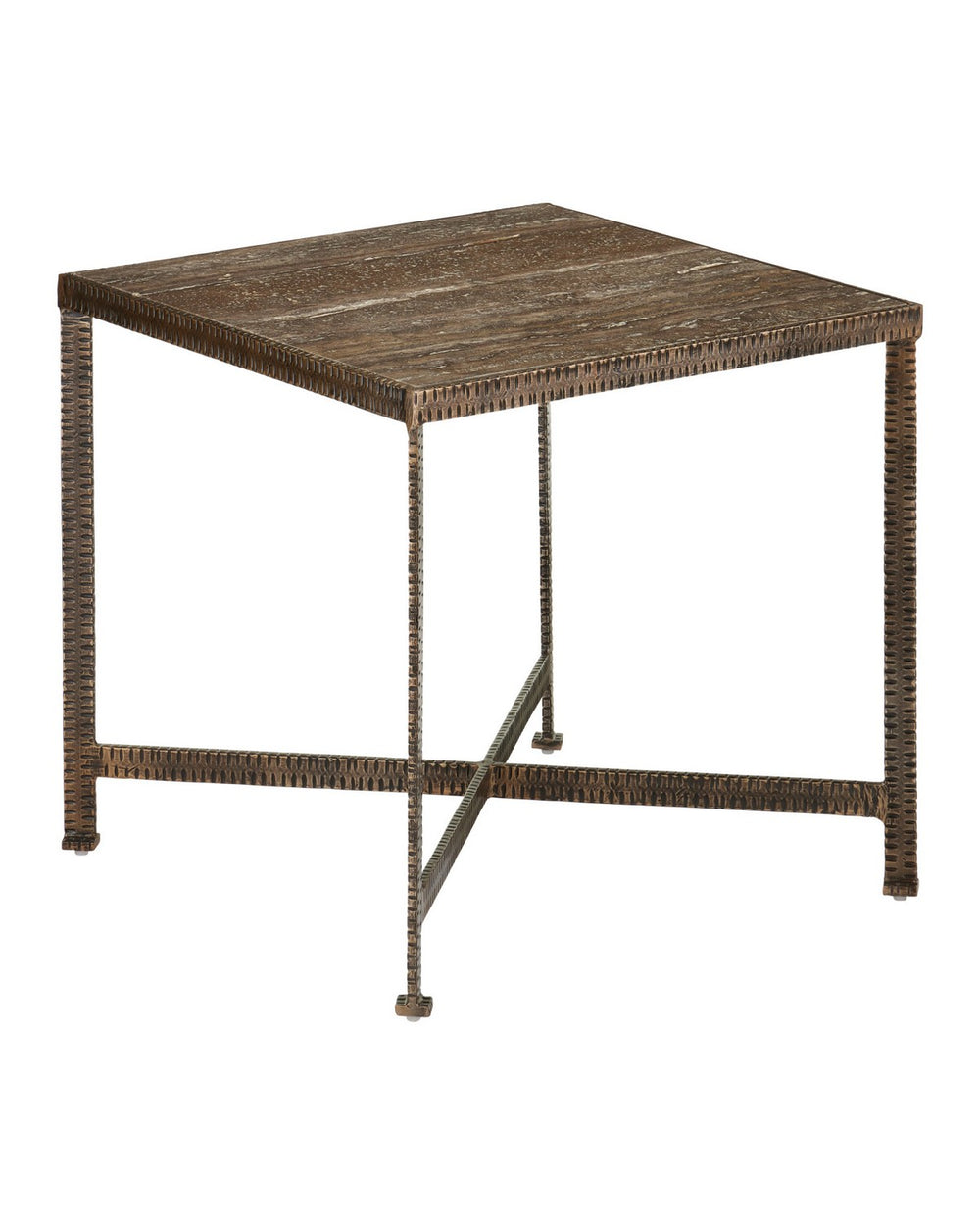 Currey and Company - Side Table - Ampleur - Rustic Bronze / Natural- Union Lighting Luminaires Decor
