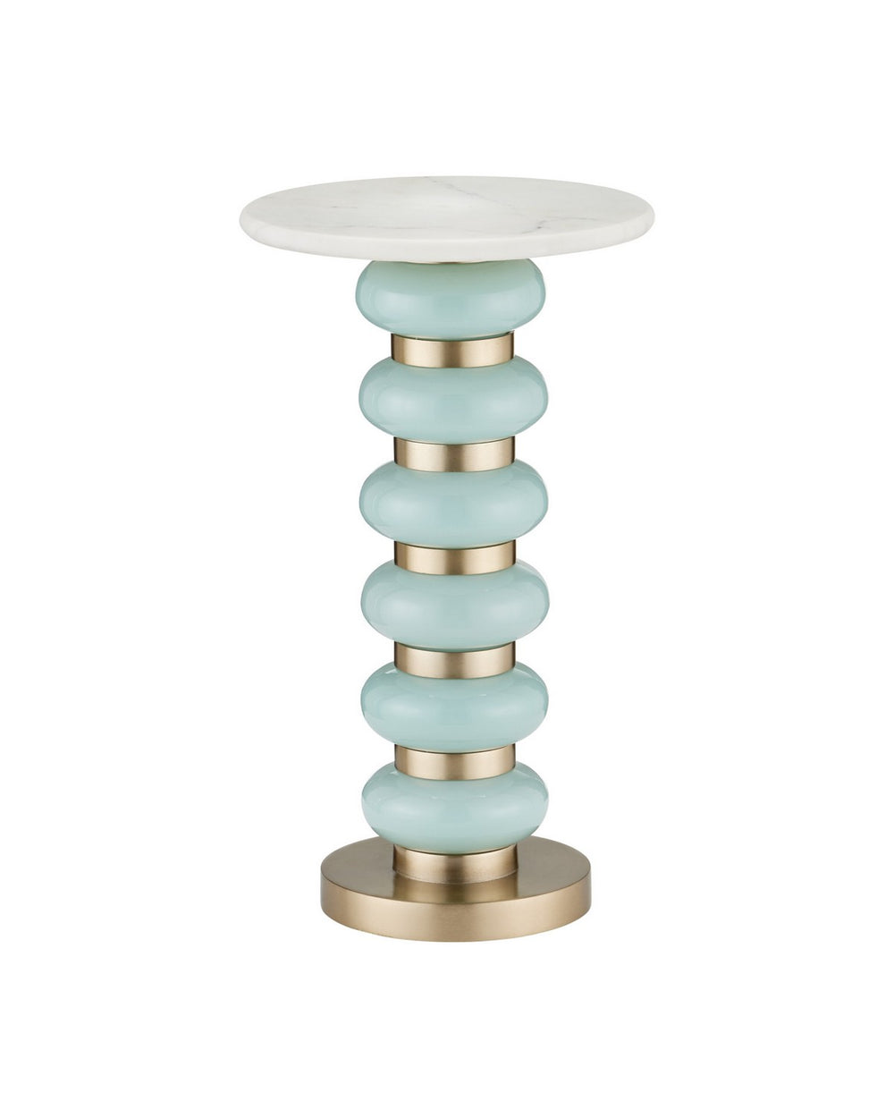 Currey and Company - Drinks Table - Lambent - Turquoise / Brushed Brass / Natural- Union Lighting Luminaires Decor