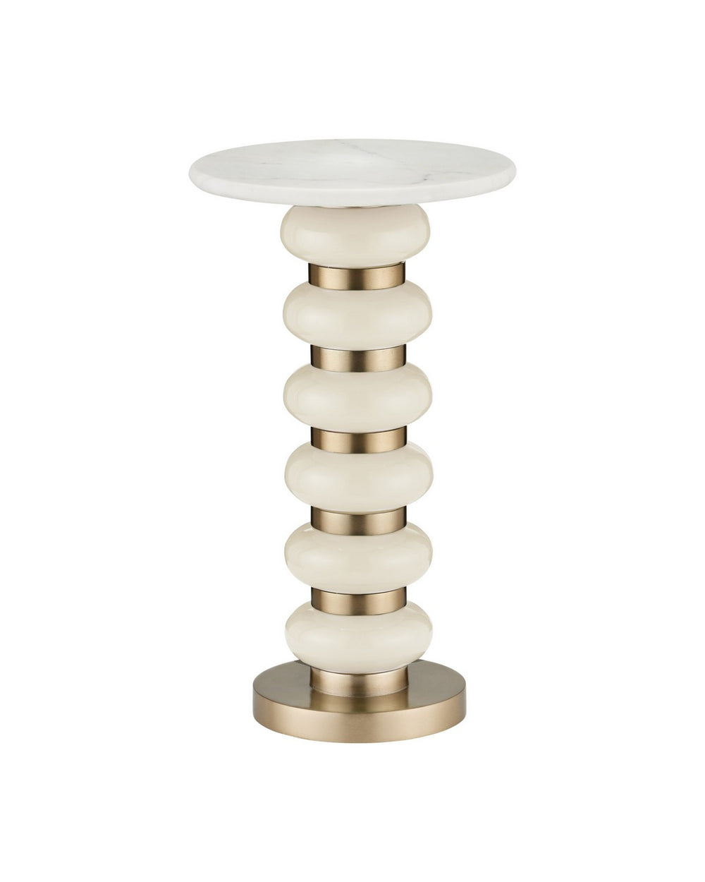 Currey and Company - Drinks Table - Lambent - Peach / Brushed Brass / Natural- Union Lighting Luminaires Decor