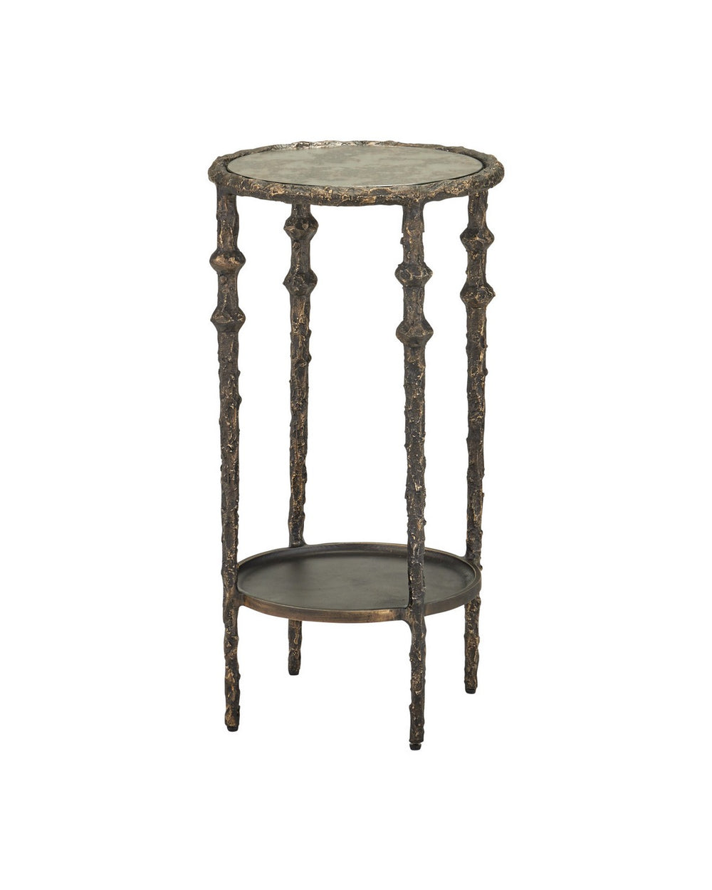 Currey and Company - Accent Table - Spalzato - Aged Brass / Antique Glass- Union Lighting Luminaires Decor