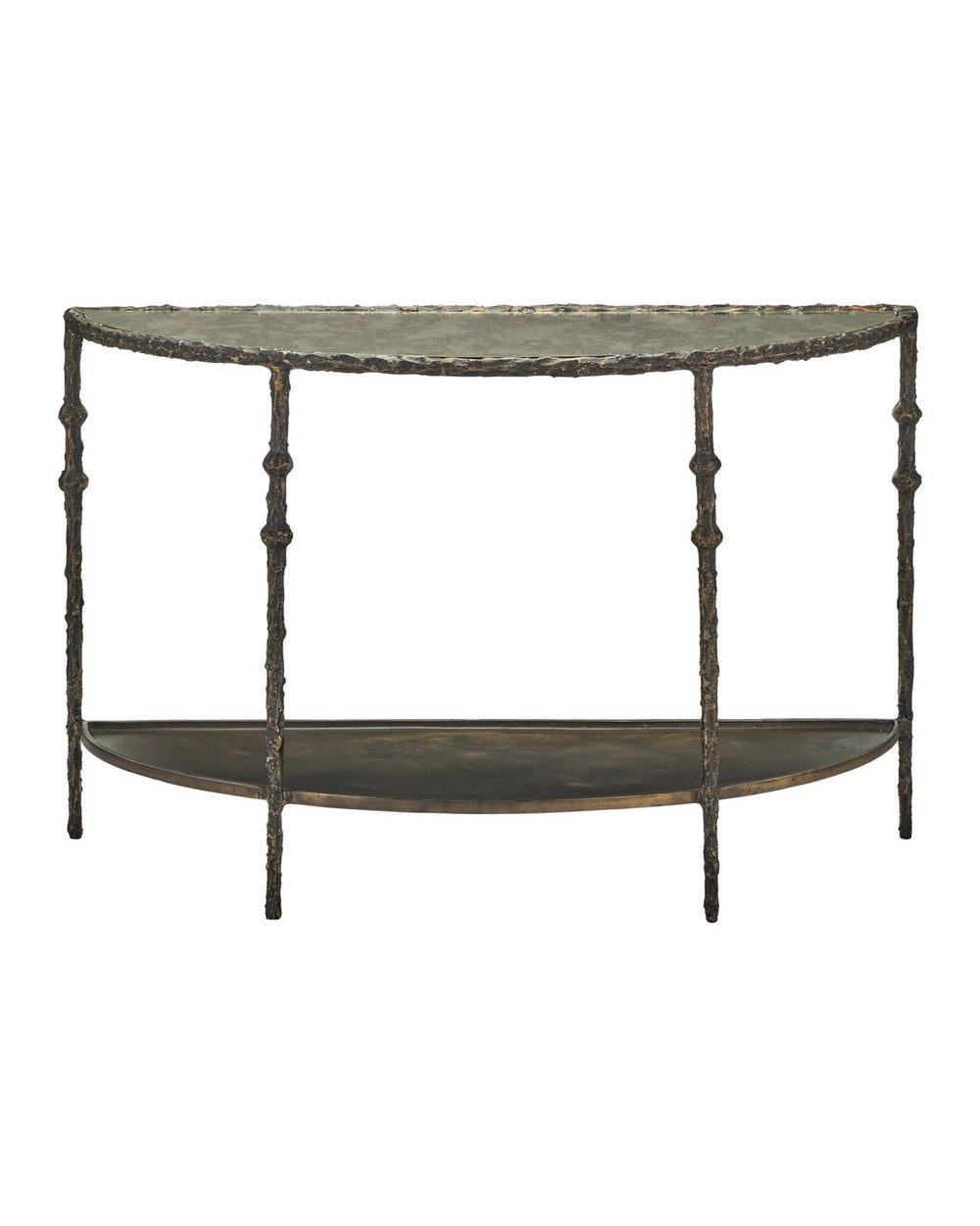 Currey and Company - Console Table - Spalzato - Aged Brass / Antique Glass- Union Lighting Luminaires Decor