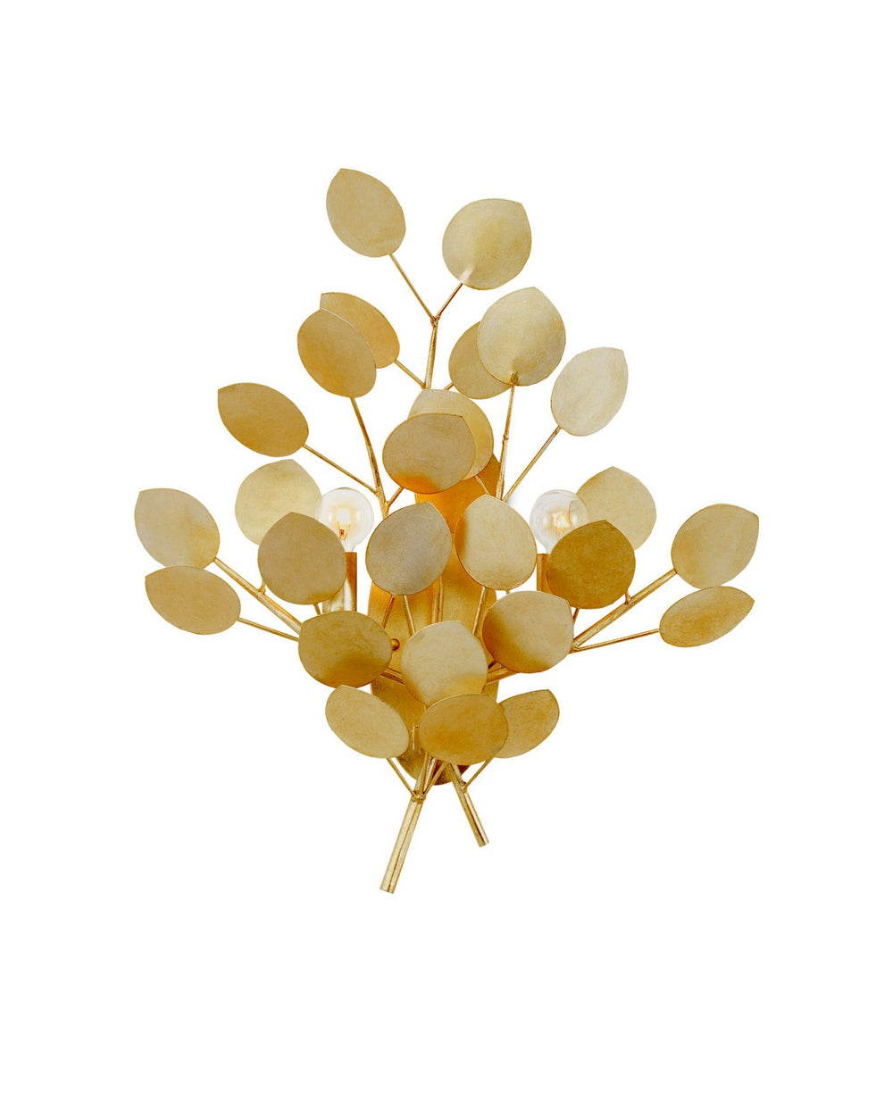 Currey and Company - Two Light Wall Sconce - Lunaria - Contemporary Gold Leaf- Union Lighting Luminaires Decor