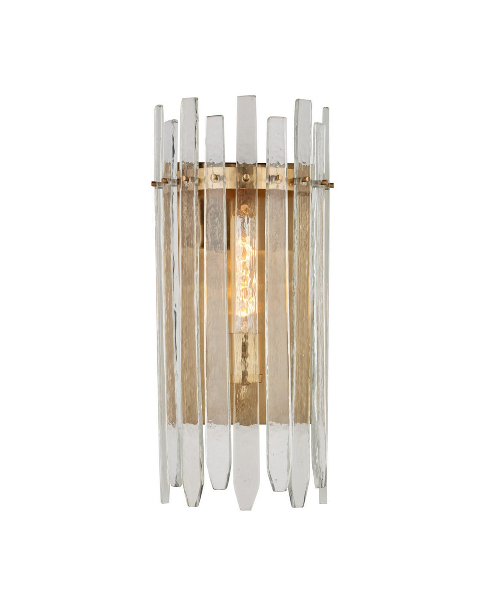 Currey and Company - One Light Wall Sconce - Electra - Clear / Antique Brass- Union Lighting Luminaires Decor