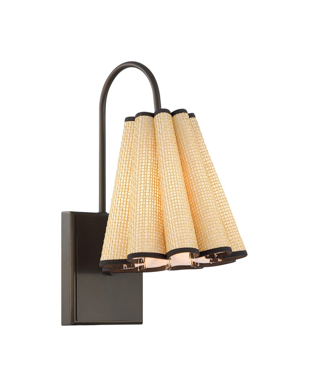 Currey and Company - One Light Wall Sconce - Blithe - Natural / Dark Bronze- Union Lighting Luminaires Decor