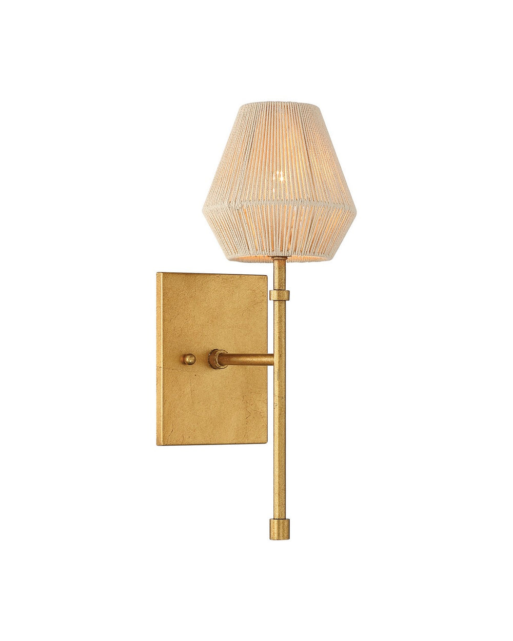 Currey and Company - LED Wall Sconce - Francie - Antique Gold Leaf / Natural- Union Lighting Luminaires Decor
