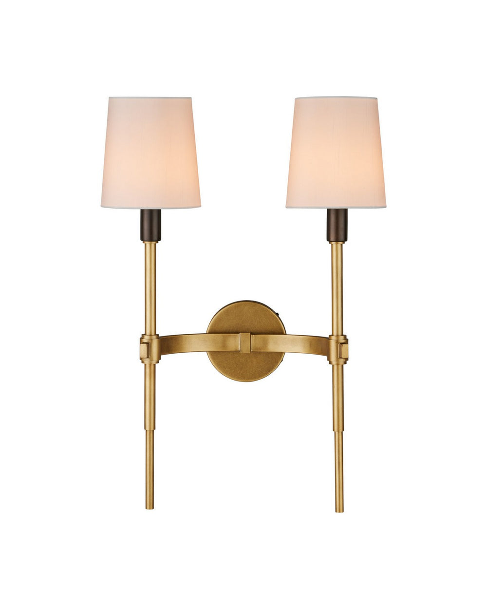 Currey and Company - Two Light Wall Sconce - Grigsby - Antique Brass / Bronze- Union Lighting Luminaires Decor