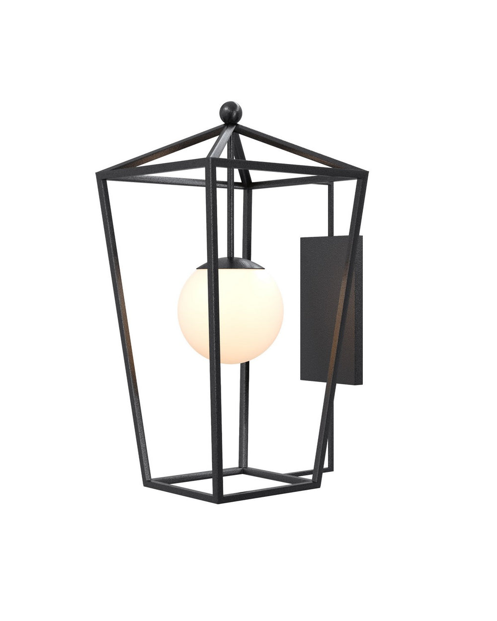 Currey and Company - One Light Wall Sconce - Denison - Midnight / Frosted White- Union Lighting Luminaires Decor