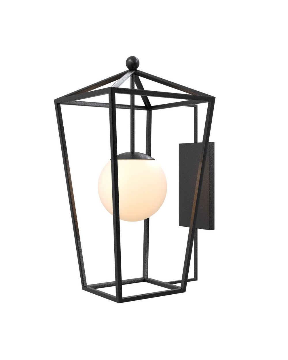 Currey and Company - One Light Wall Sconce - Denison - Midnight / Frosted White- Union Lighting Luminaires Decor