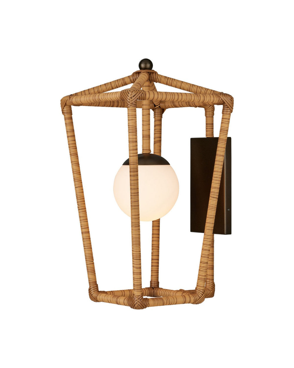 Currey and Company - One Light Wall Sconce - Denison - Natural / Midnight / Frosted White- Union Lighting Luminaires Decor