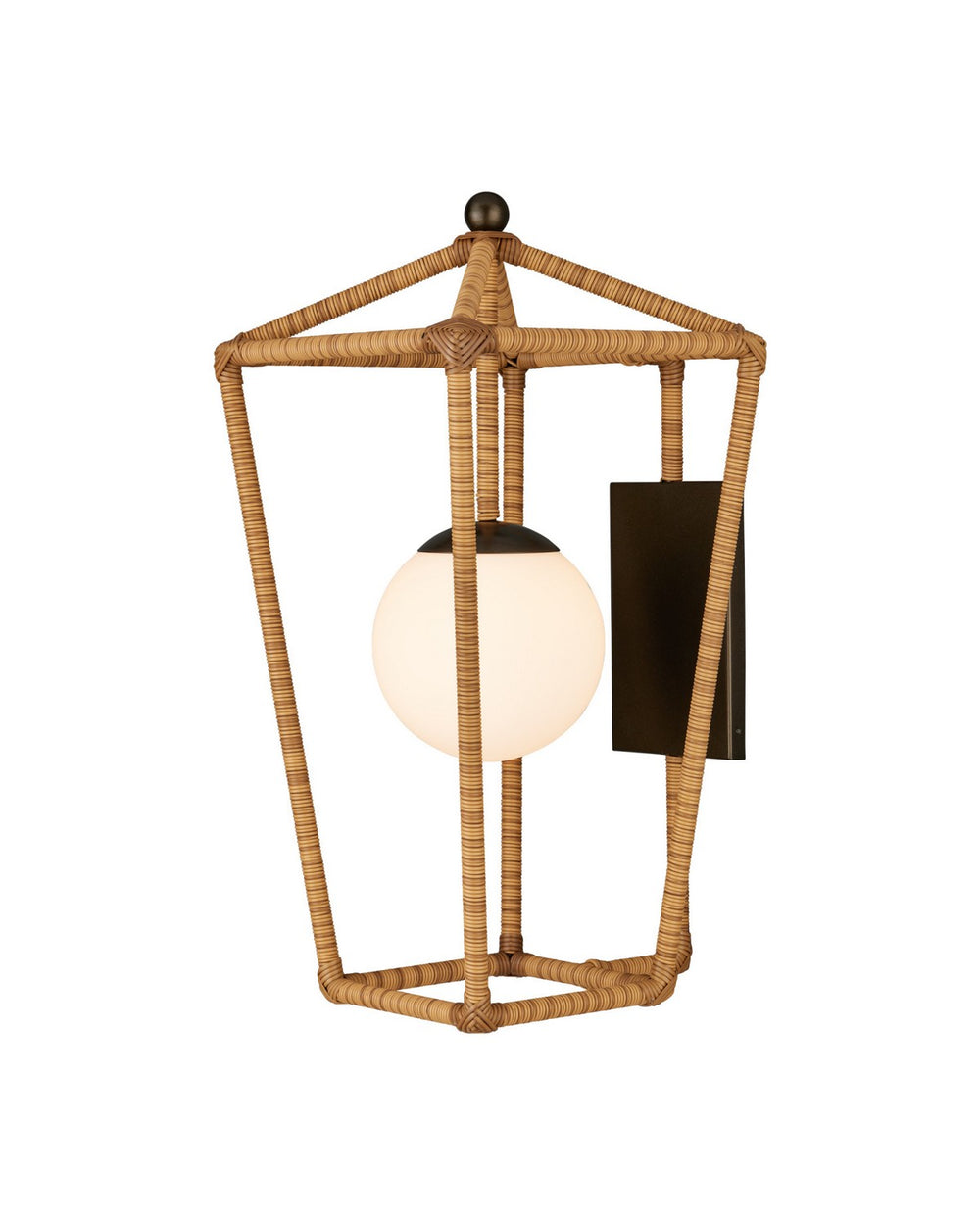 Currey and Company - One Light Wall Sconce - Denison - Natural / Midnight / Frosted White- Union Lighting Luminaires Decor