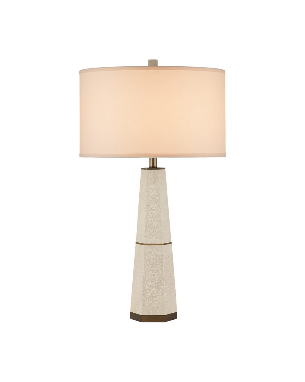 Currey and Company - One Light Table Lamp - Galuchat - Ivory Faux Shagreen / Brass- Union Lighting Luminaires Decor