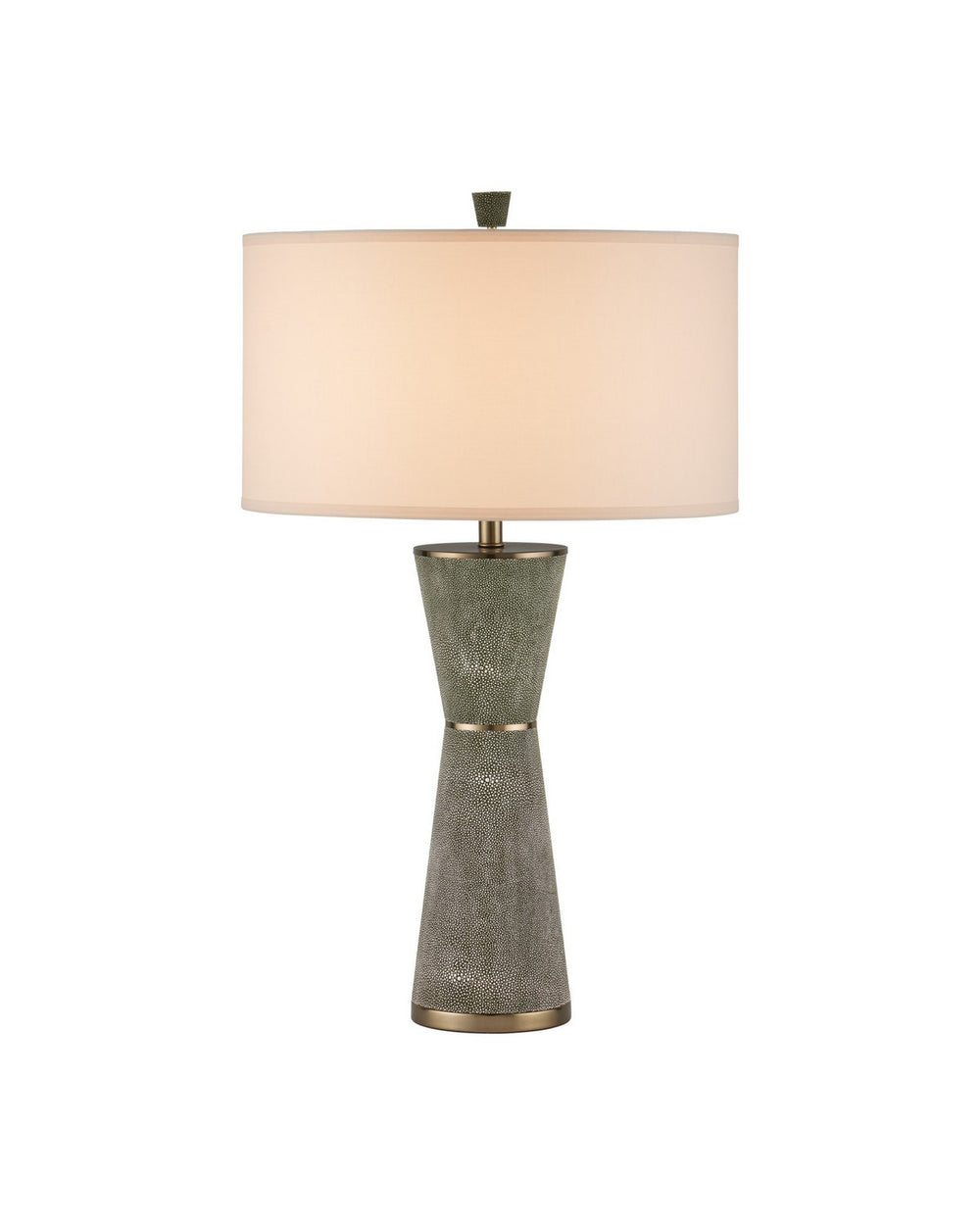 Currey and Company - One Light Table Lamp - Galuchat - Green Faux Shagreen / Brass- Union Lighting Luminaires Decor