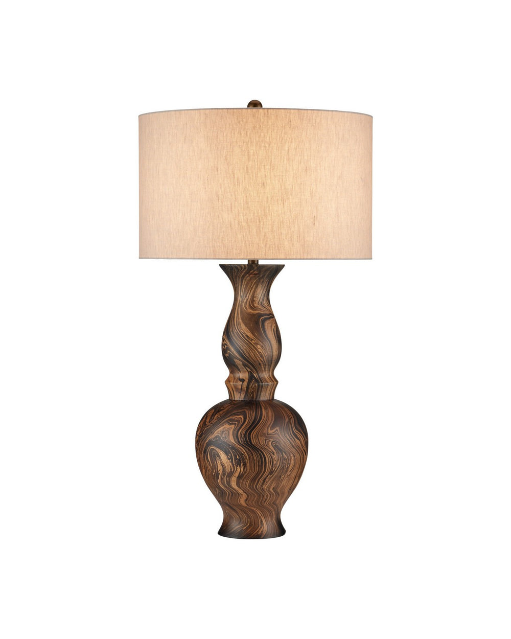 Currey and Company - One Light Table Lamp - Carterton - Marbleized Brown- Union Lighting Luminaires Decor