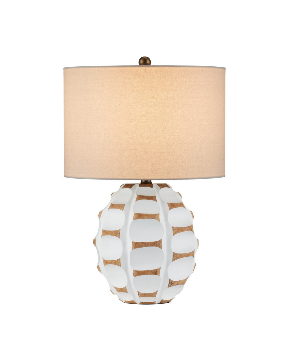 Currey and Company - One Light Table Lamp - Betel Nut - White- Union Lighting Luminaires Decor