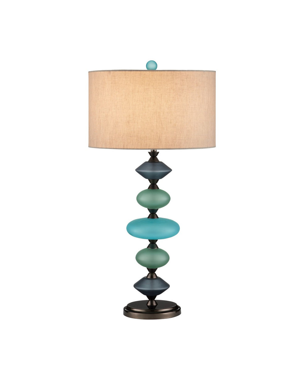 Currey and Company - One Light Table Lamp - Nereid - Blue / Metallic Black- Union Lighting Luminaires Decor