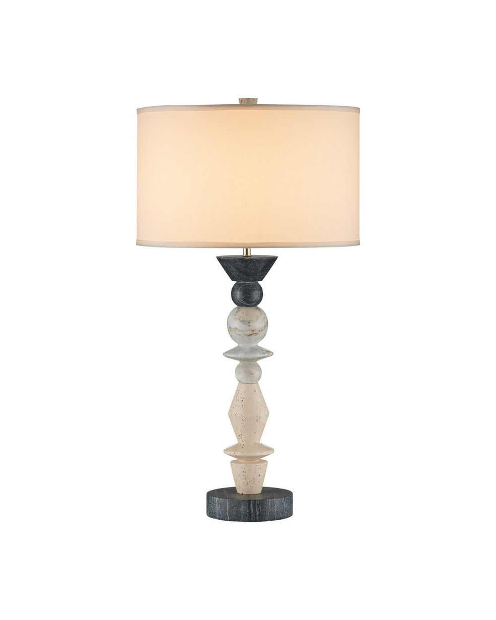 Currey and Company - One Light Table Lamp - Cairn - Natural / Midnight Black- Union Lighting Luminaires Decor