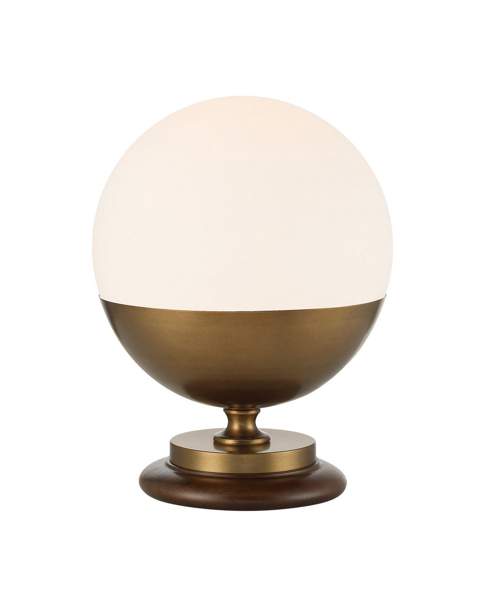 Currey and Company - LED Table Lamp - Orbis - Textured Antique Brass / Milk / Natural- Union Lighting Luminaires Decor