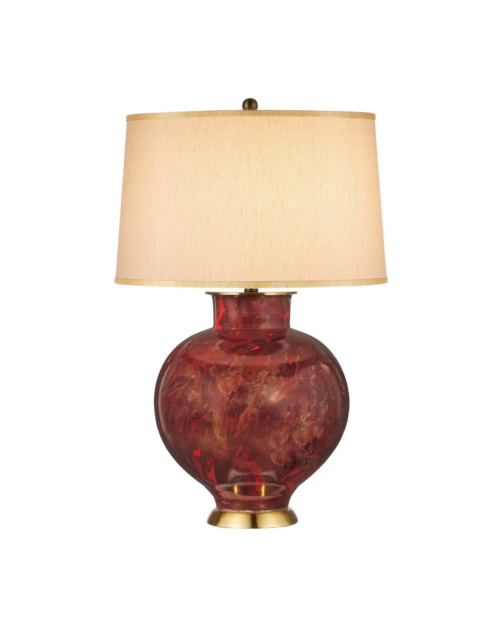 Currey and Company - One Light Table Lamp - Lutz - Dark Red / Gold- Union Lighting Luminaires Decor