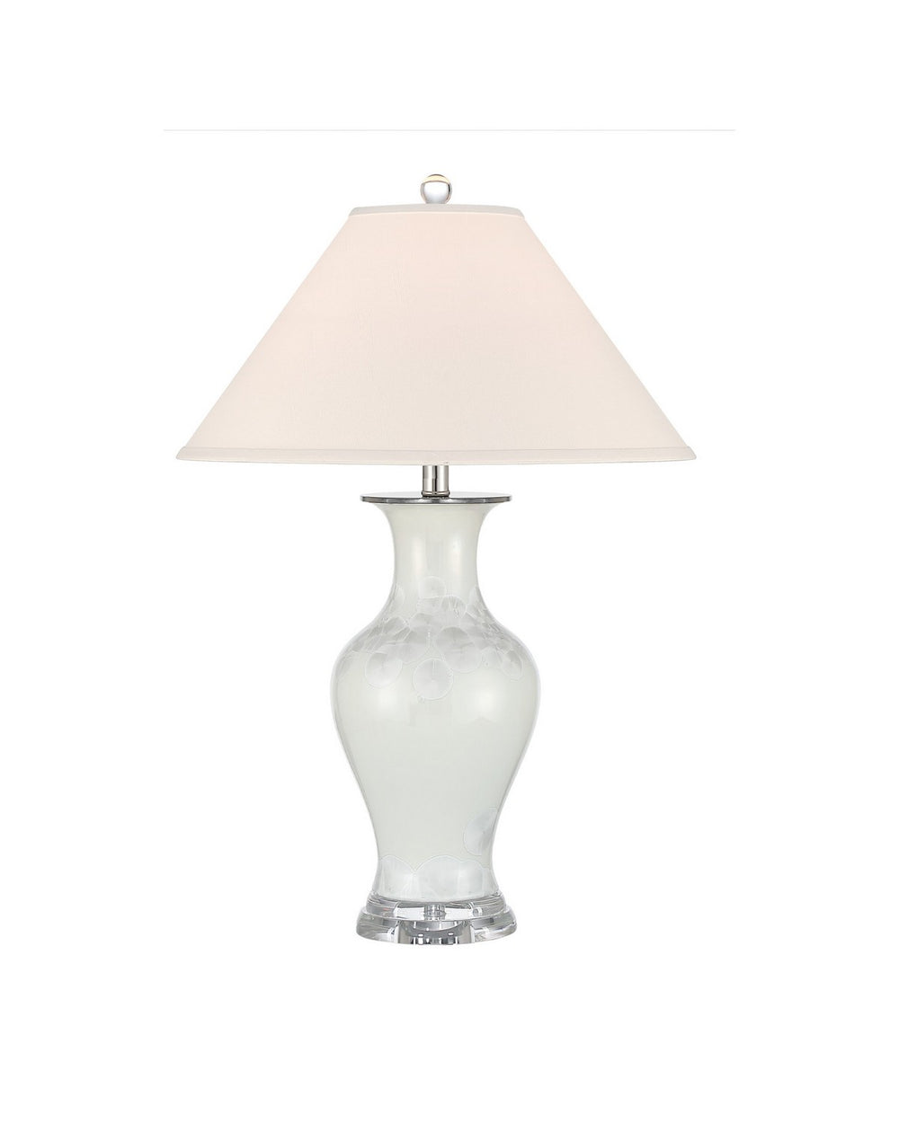 Currey and Company - One Light Table Lamp - Crystalline - Off-White / Clear- Union Lighting Luminaires Decor