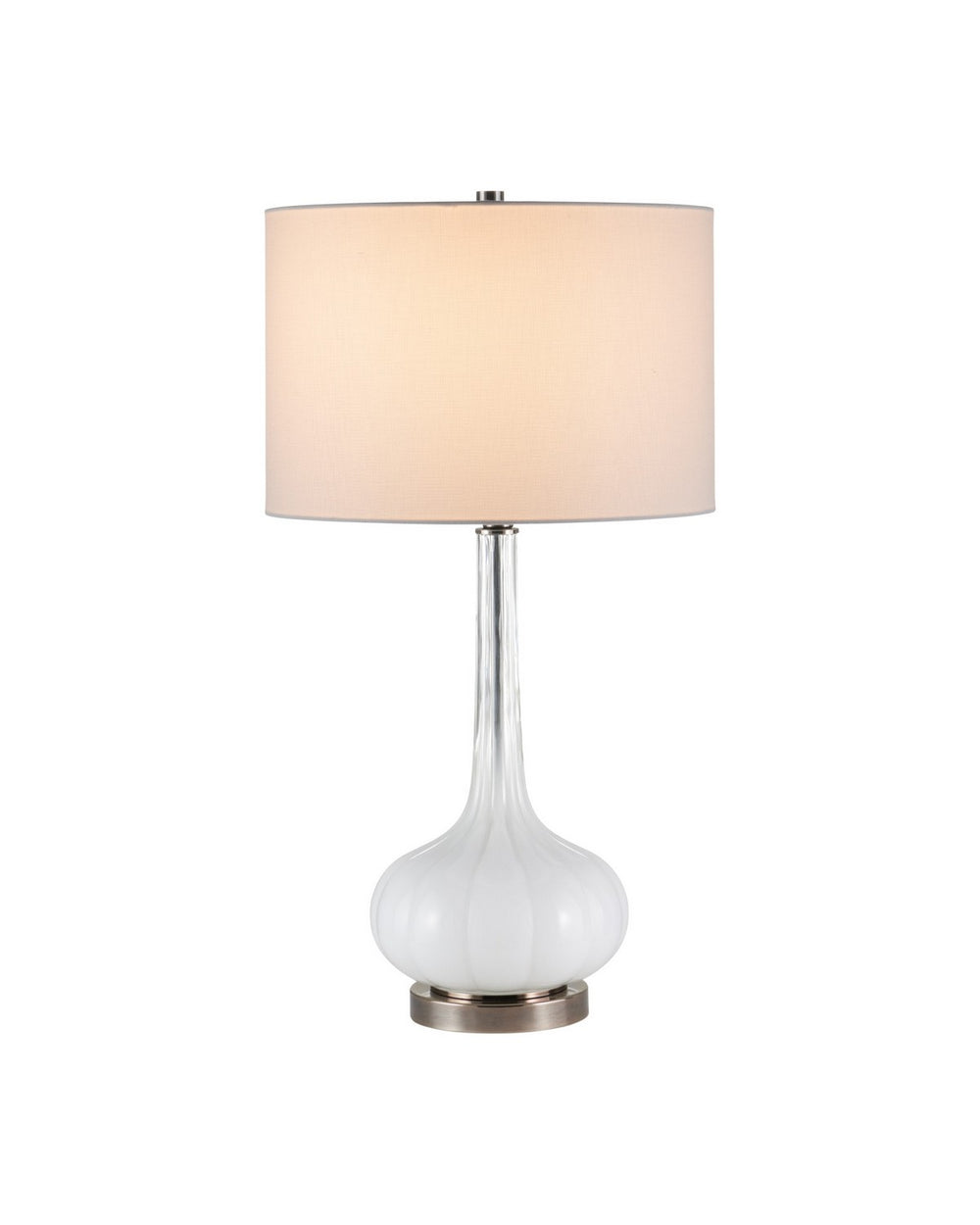 Currey and Company - One Light Table Lamp - Blanche - Milky White / Brushed Black Nickel- Union Lighting Luminaires Decor