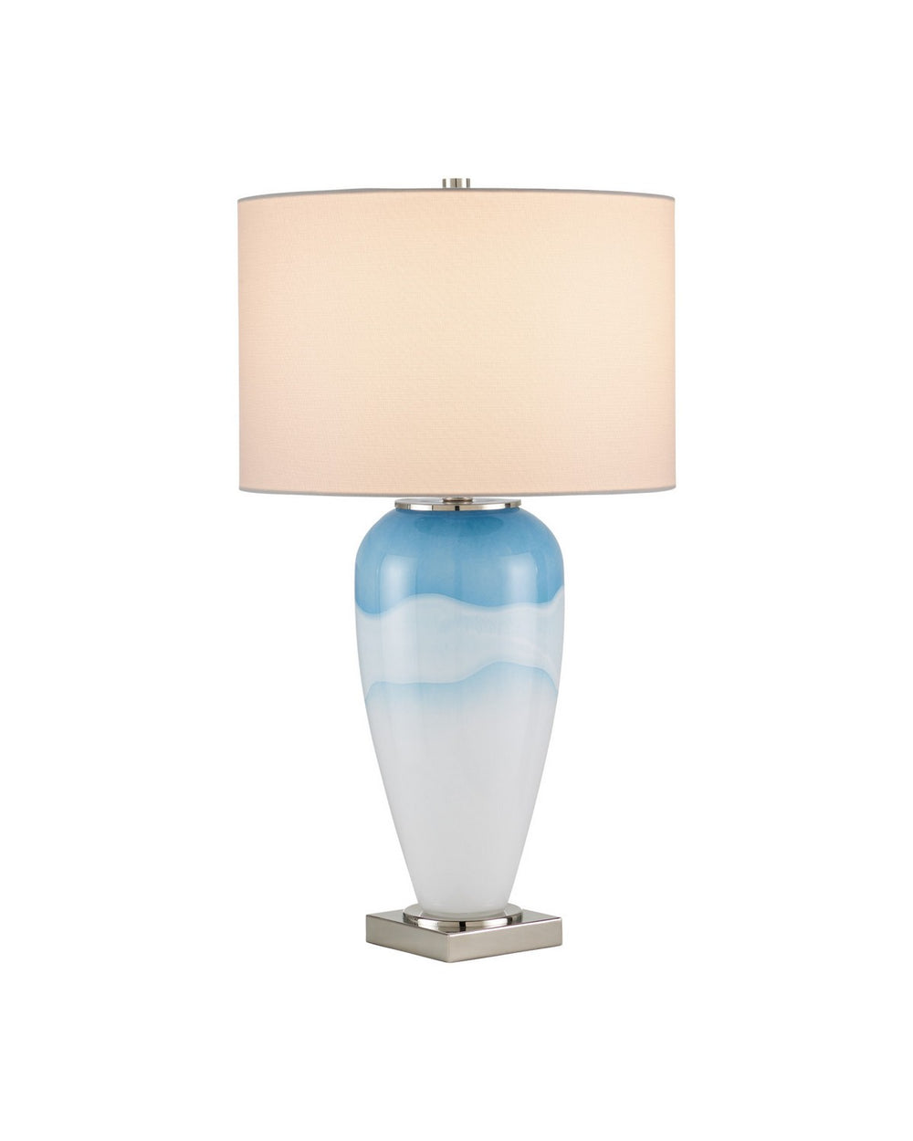 Currey and Company - One Light Table Lamp - Heaven - Cloudy Blue / Nickel- Union Lighting Luminaires Decor