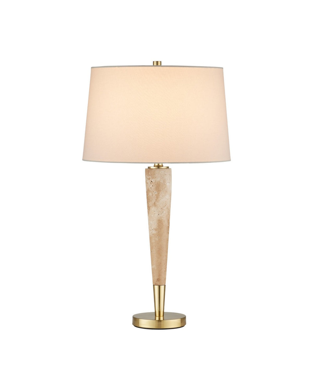 Currey and Company - One Light Table Lamp - Battus - Natural / Satin Brass- Union Lighting Luminaires Decor