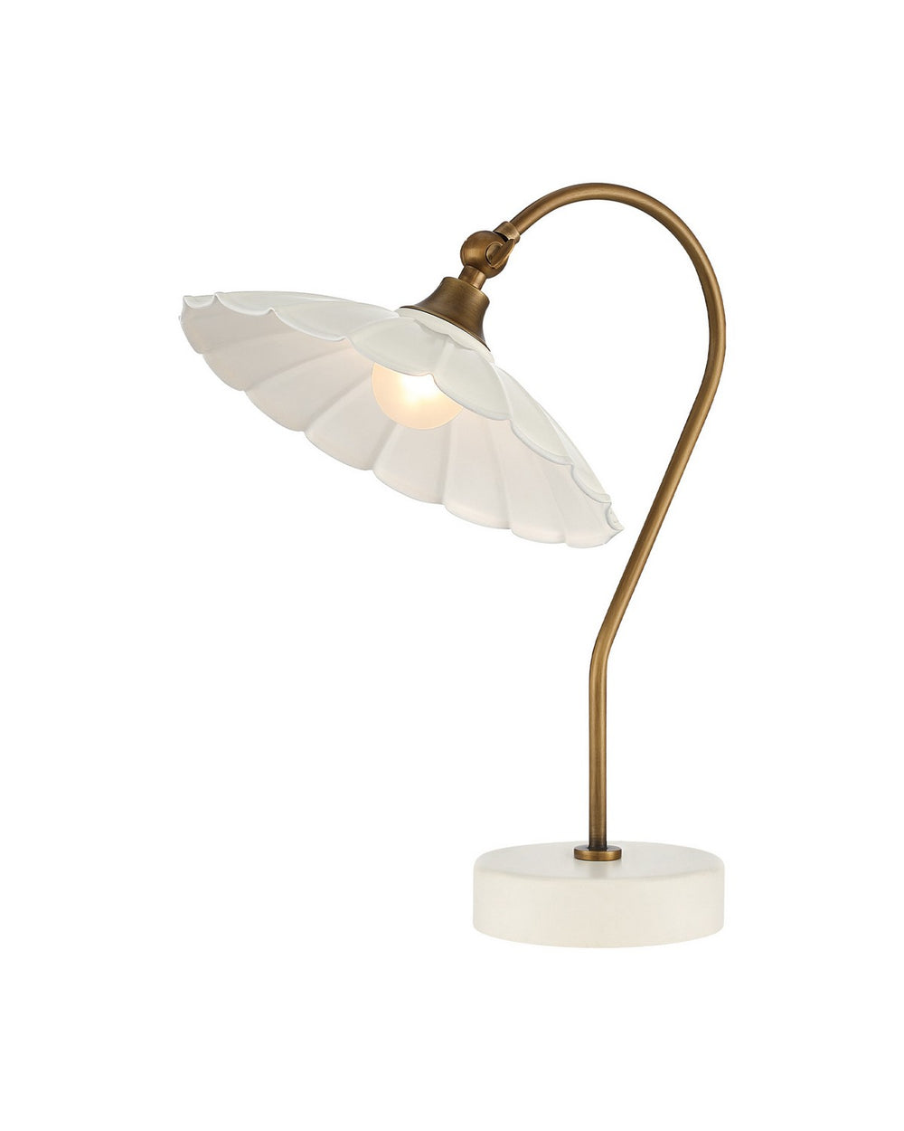 Currey and Company - LED Table Lamp - Springe - White / Antique Brass- Union Lighting Luminaires Decor
