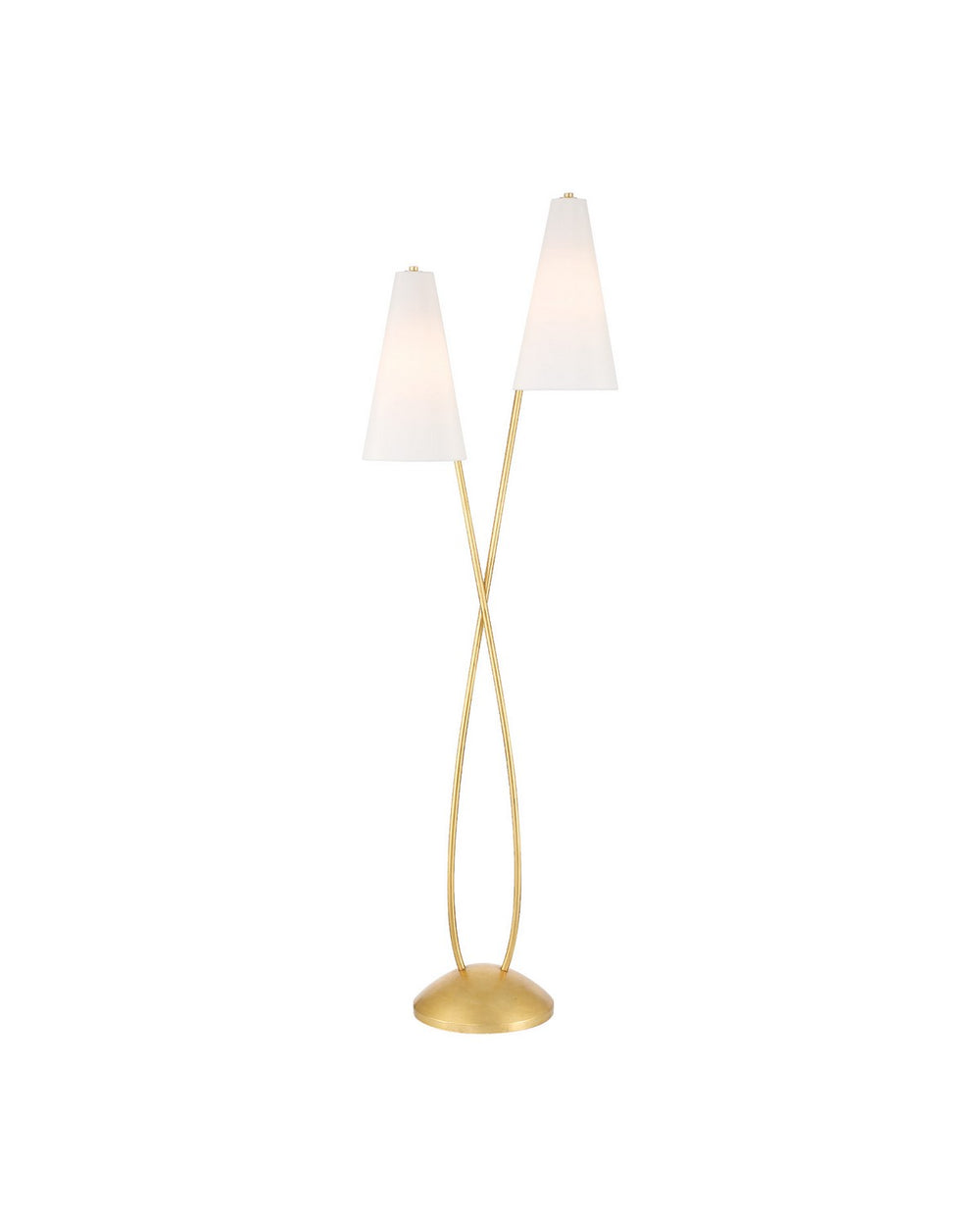 Currey and Company - LED Floor Lamp - Pas de Deux - Contemporary Gold Leaf- Union Lighting Luminaires Decor