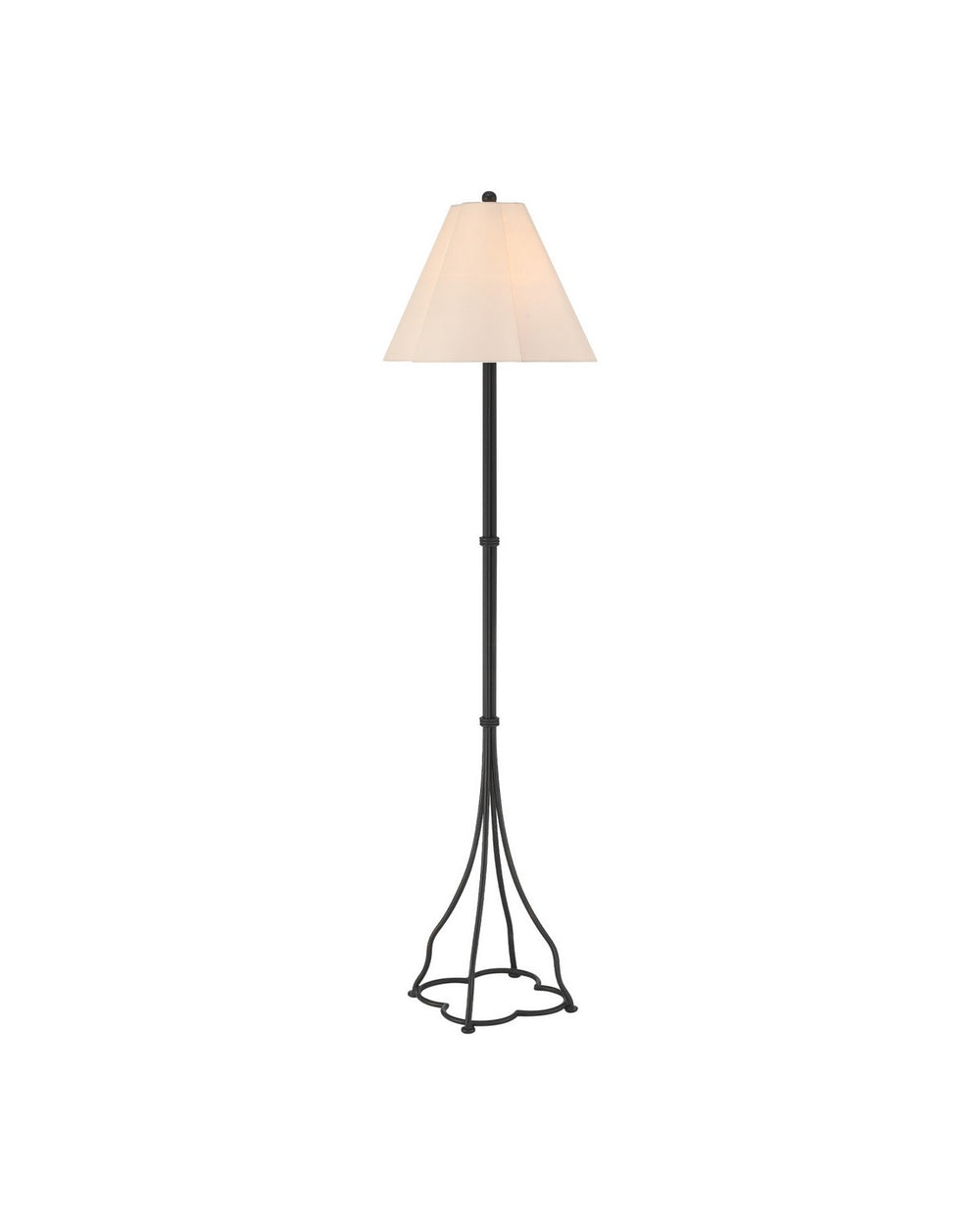 Currey and Company - One Light Floor Lamp - Felicity - Brushed Black- Union Lighting Luminaires Decor