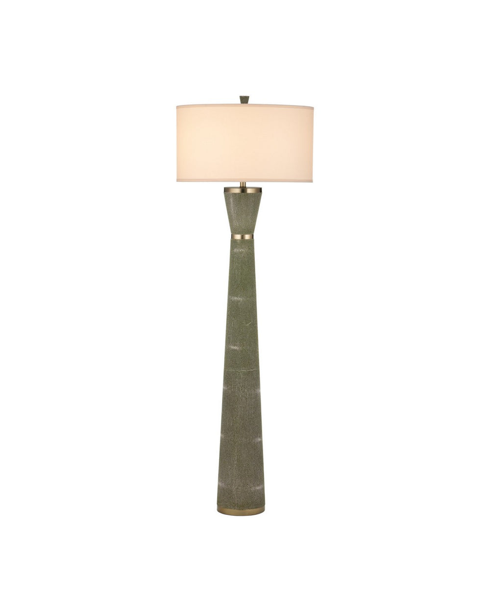 Currey and Company - One Light Floor Lamp - Galuchat - Green Faux Shagreen / Brass- Union Lighting Luminaires Decor