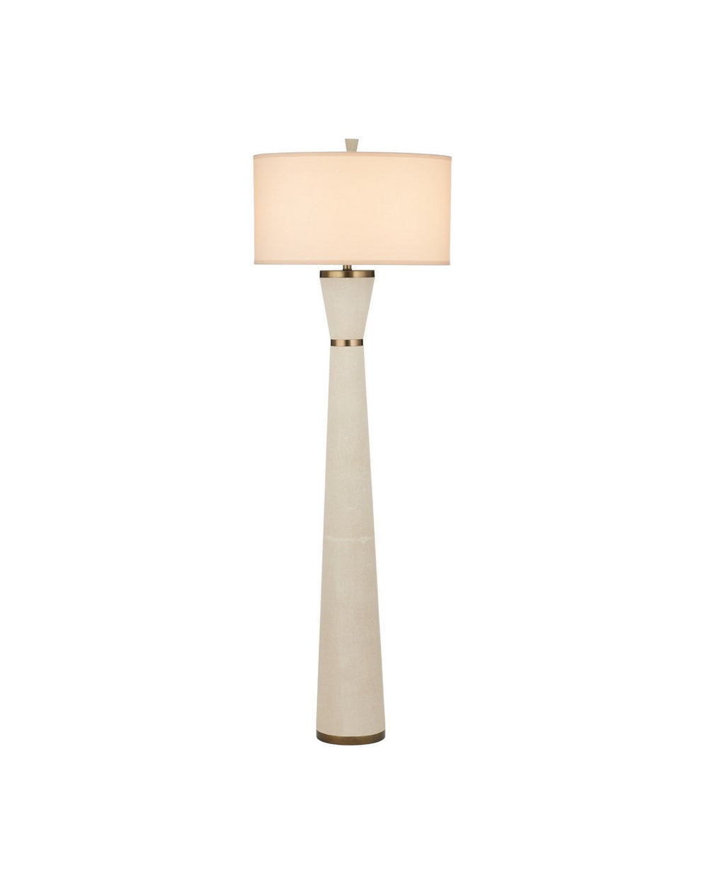Currey and Company - One Light Floor Lamp - Galuchat - Ivory Faux Shagreen / Brass- Union Lighting Luminaires Decor