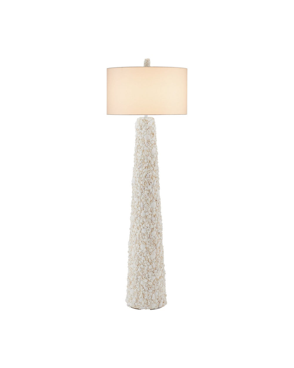 Currey and Company - One Light Floor Lamp - Turbinella - Sugar White / Natural- Union Lighting Luminaires Decor