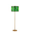 Currey and Company - Two Light Floor Lamp - Daze - Green / Antique Brass- Union Lighting Luminaires Decor