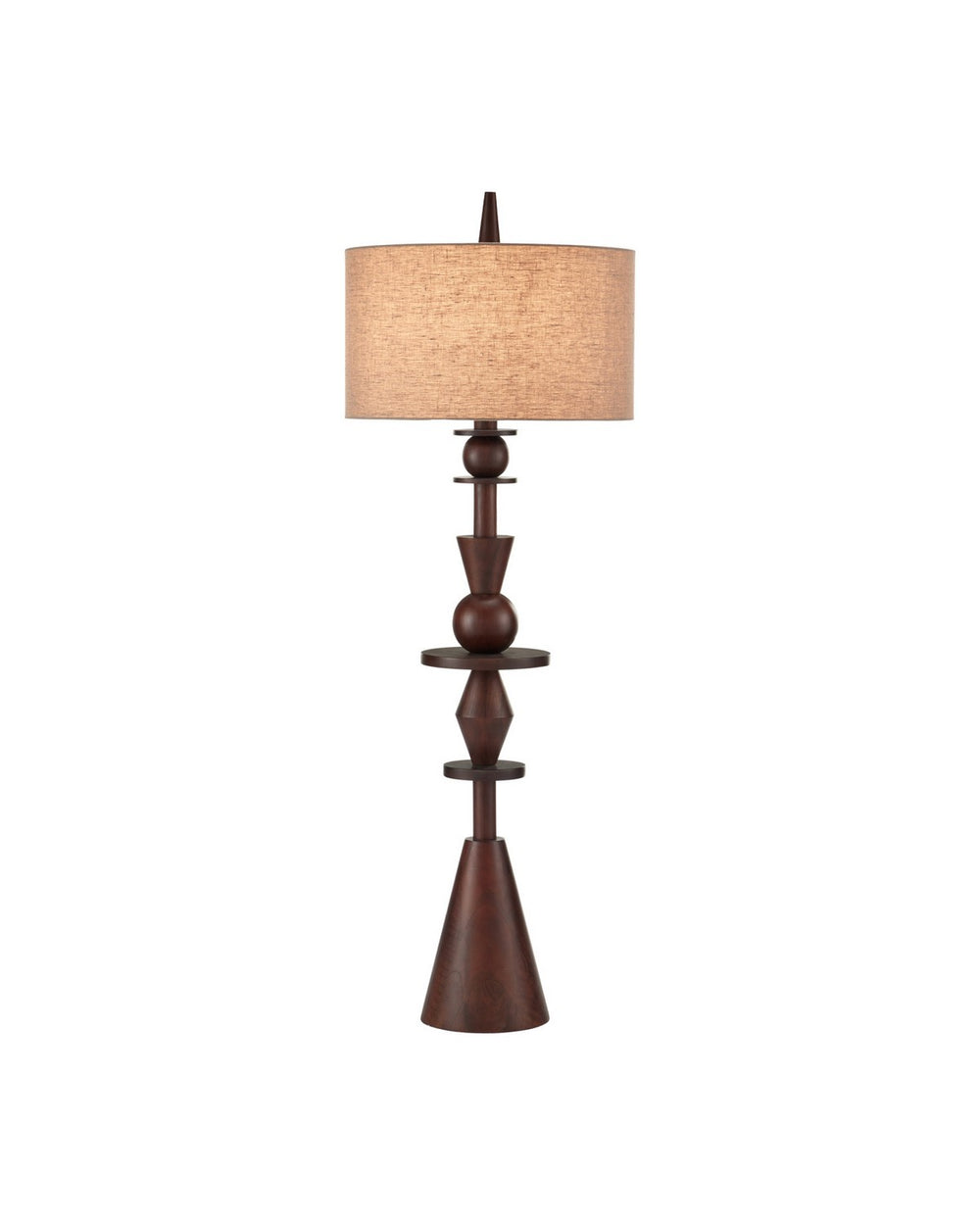 Currey and Company - One Light Floor Lamp - Cipher - Walnut Brown- Union Lighting Luminaires Decor