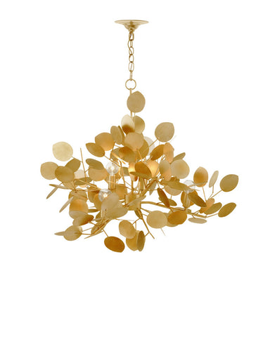 Currey and Company - Six Light Chandelier - Lunaria - Contemporary Gold Leaf- Union Lighting Luminaires Decor