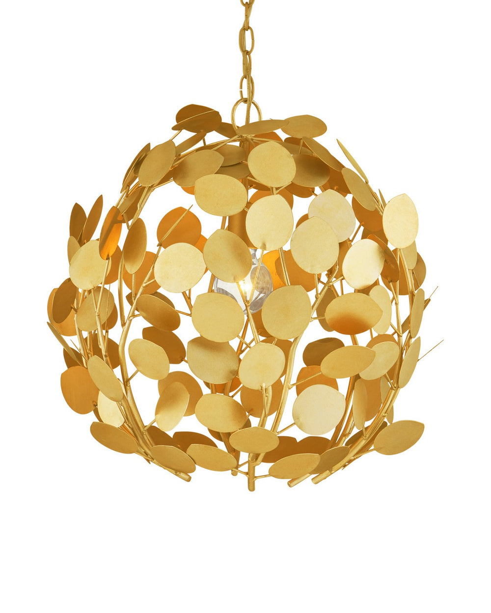 Currey and Company - One Light Chandelier - Lunaria - Contemporary Gold Leaf- Union Lighting Luminaires Decor