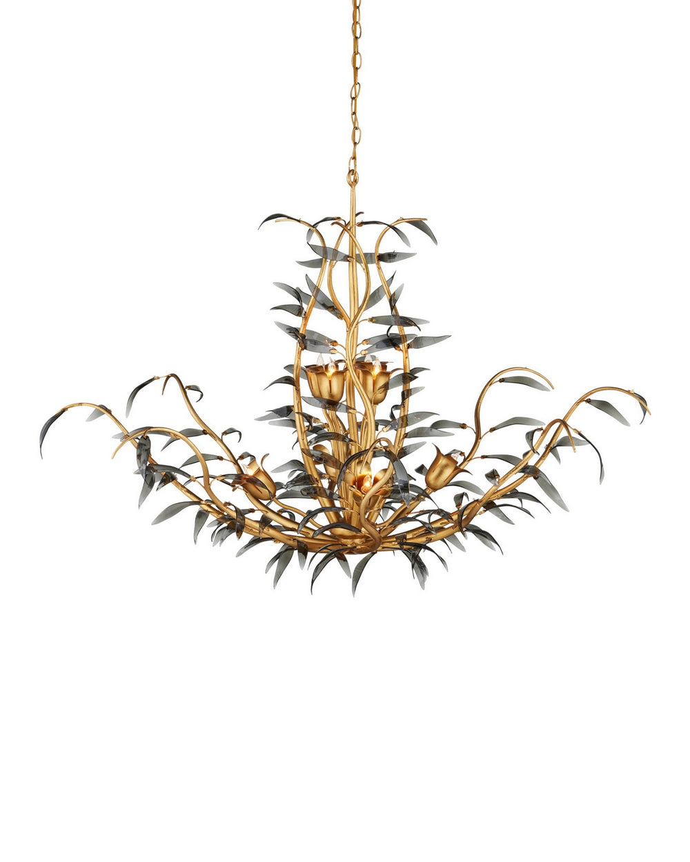 Currey and Company - Eight Light Chandelier - Odile - Black / Contemporary Gold Leaf / Contemporary Gold- Union Lighting Luminaires Decor