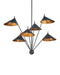 Currey and Company - Six Light Chandelier - Serpa - French Black / Gold Leaf- Union Lighting Luminaires Decor