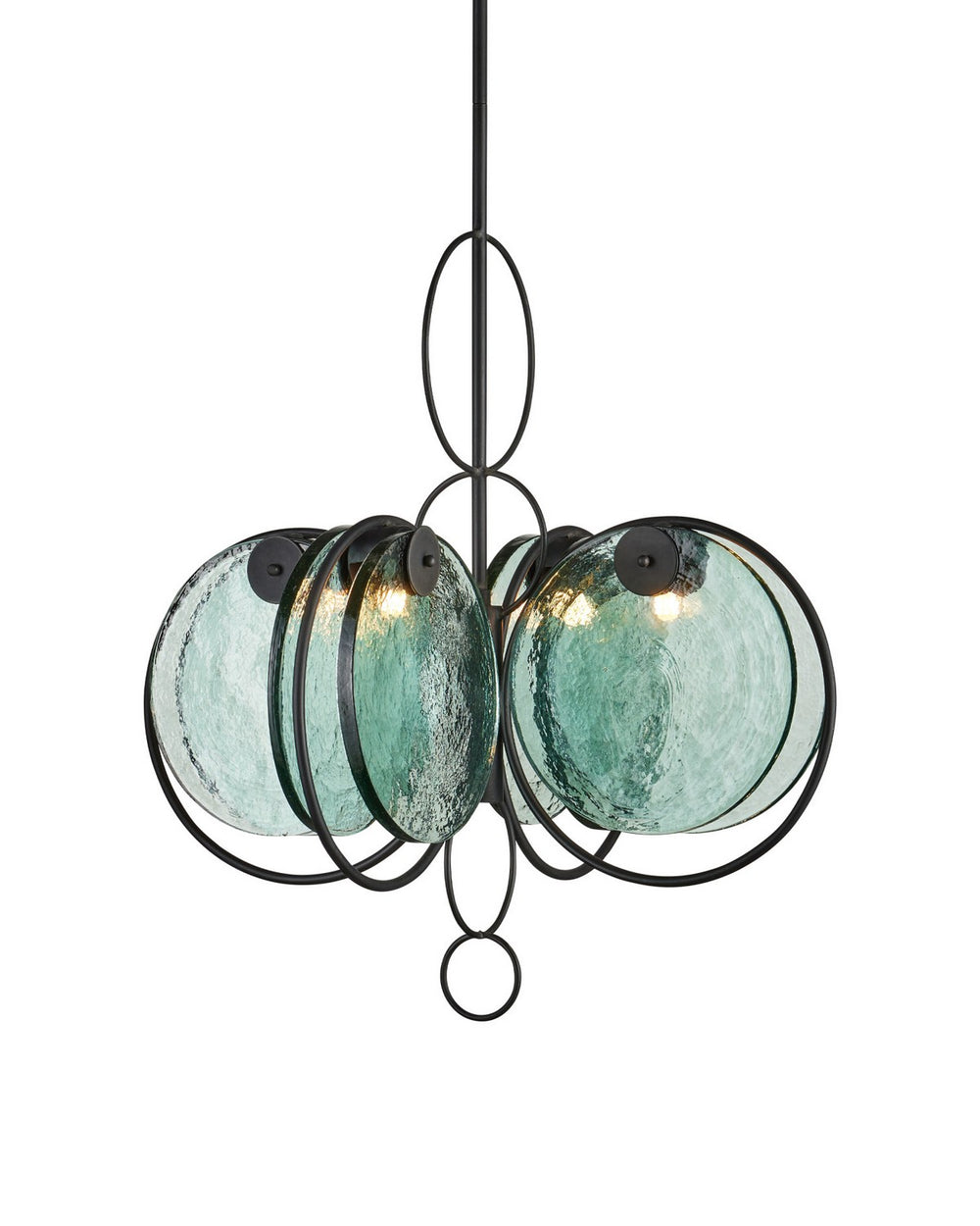 Currey and Company - Four Light Chandelier - Vesica Piscis - Clear / Blacksmith- Union Lighting Luminaires Decor